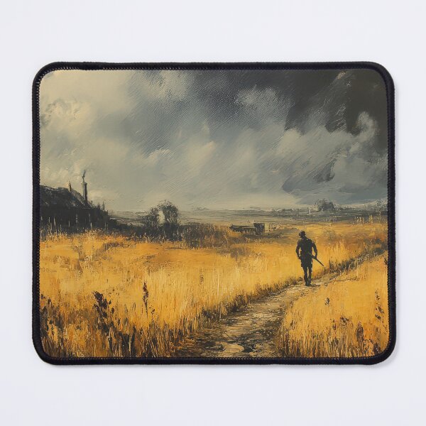 Item preview, Lone Wanderer on a Stormy Path Through Golden Fields designed and sold by snuske01.