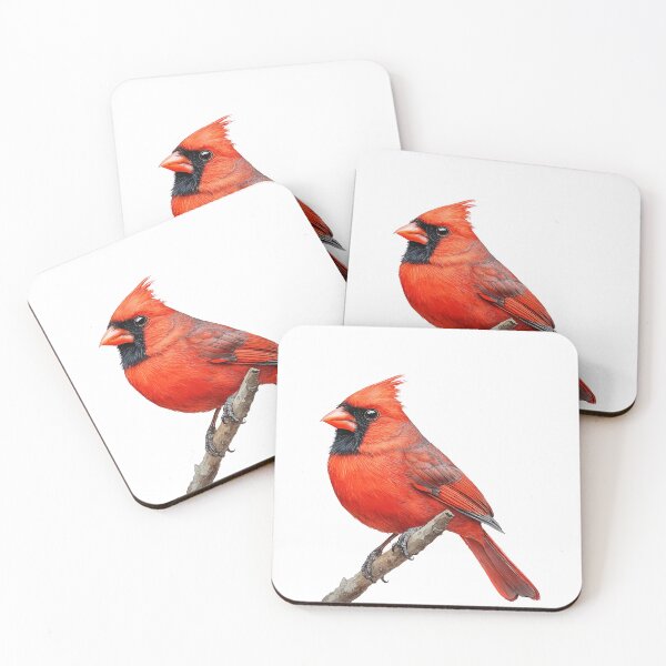Item preview, Vibrant Red Cardinal Watercolour – Northern Cardinal Bird Art Print designed and sold by Art of Ngu.