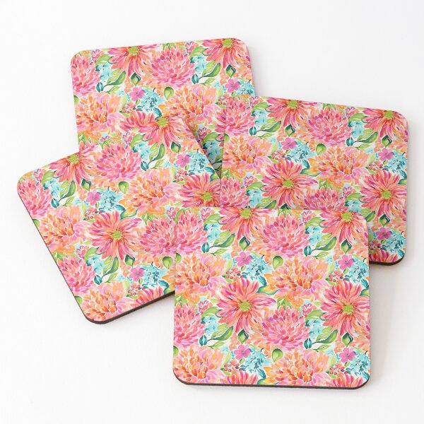 Item preview, red watercolour flowers designed and sold by PoppyLaneStudio.