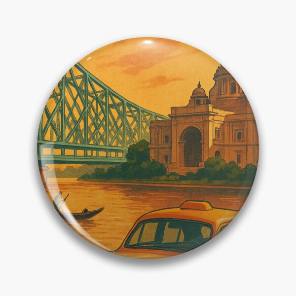 Item preview, Kolkata Iconic Landmarks – Howrah Bridge, Victoria Memorial & Yellow Taxi designed and sold by Places On Earth.