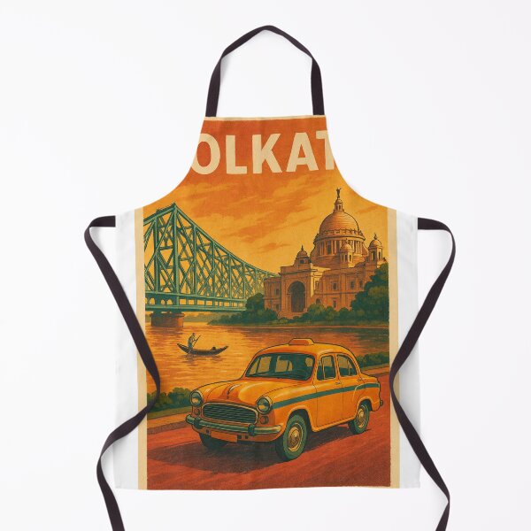 Item preview, Kolkata Iconic Landmarks – Howrah Bridge, Victoria Memorial & Yellow Taxi designed and sold by Places On Earth.