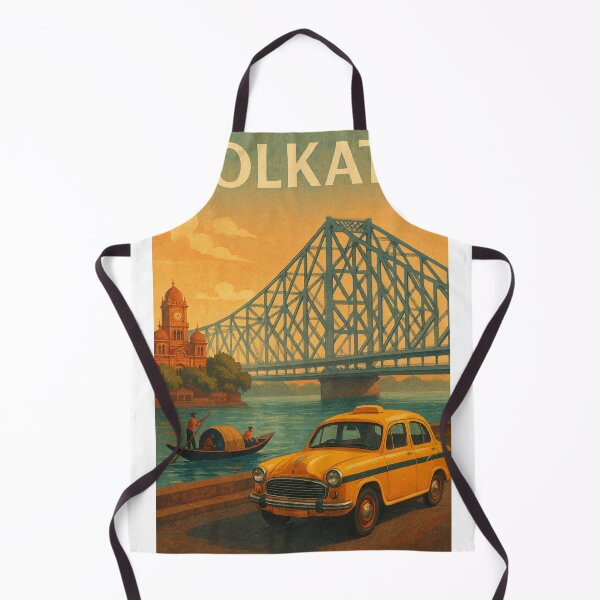 Item preview, Kolkata Landmarks – Howrah Bridge, Victoria Memorial & Yellow Taxi designed and sold by Places On Earth.