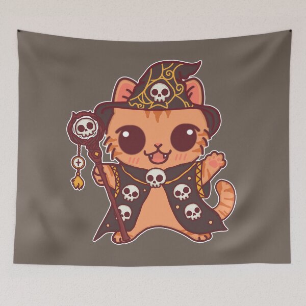 Item preview, Tabby Nekomancer – Spooky Wizard Feline designed and sold by BGMeYou.