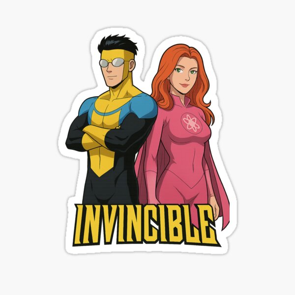 Item preview, Invincible and Atom Eve - Dynamic Comic Duo Artwork designed and sold by Artpainted.