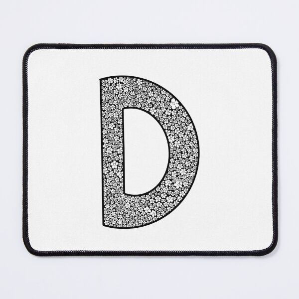 Artikelvorschau, Schwarzes Monogramm mit Blumenspitzenmuster und Buchstabe „D“ entworfen und verkauft von Words-Artist.