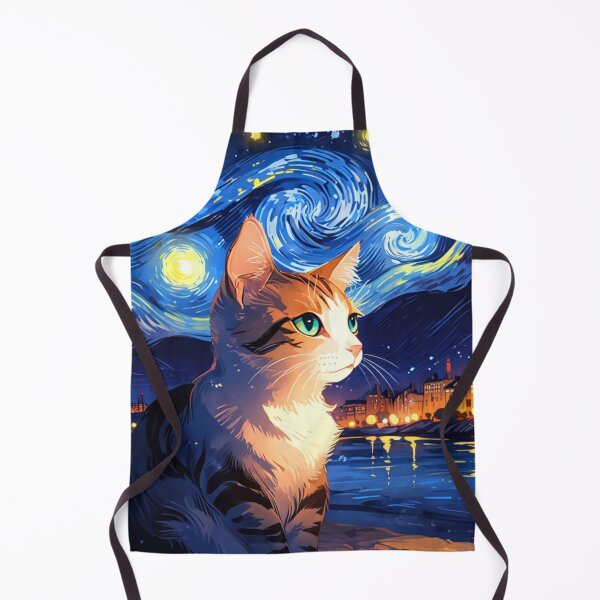 Item preview, Starry Night Cat A Van Gogh Inspired Digital Artwork designed and sold by Life is cat.