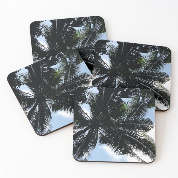 Item preview, Beautiful silhouette coconut tree leaf wallpaper, sky, and clouds designed and sold by Yusuf-Design.