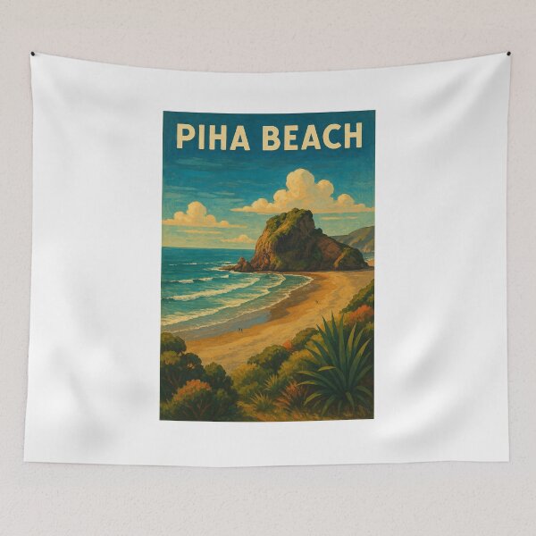 Item preview, Piha Beach New Zealand – Lion Rock and Wild West Coast designed and sold by Places On Earth.
