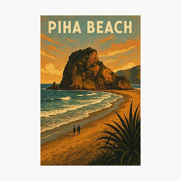 Item preview, Piha Beach New Zealand – Lion Rock West Auckland designed and sold by Places On Earth.