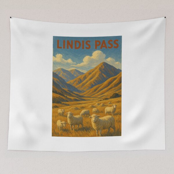 Item preview, Lindis Pass South Island – Golden Hills and Sheep designed and sold by Places On Earth.
