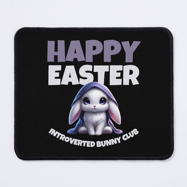 Item preview, Introverted Bunny Club | Happy Easter T-Shirt with Shy Bunny Under Violet Blanket designed and sold by Manic Merch Designs.