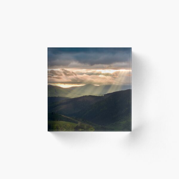 beams of light over the mountains Acrylic Block