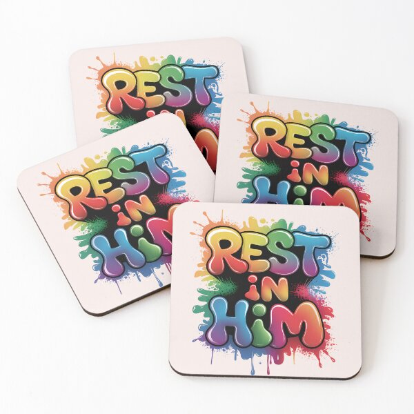Item preview, Rest in Him – Matthew 11:28 | Graffiti Jesus Quote | Christian Street Art Design designed and sold by  KnitLuv.