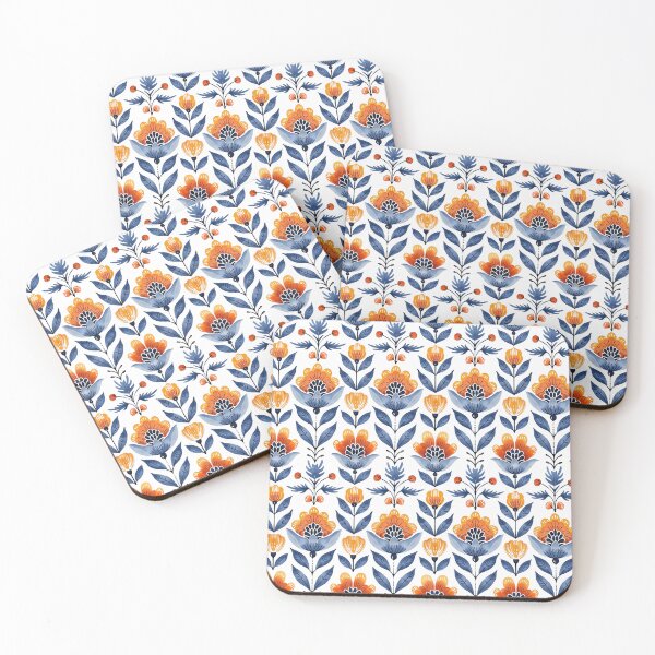 Item preview, Scandinavian folk art florals designed and sold by PoppyLaneStudio.