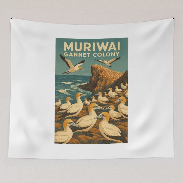 Item preview, Muriwai Gannet Colony – Coastal Birds and Rugged Cliffs designed and sold by Places On Earth.