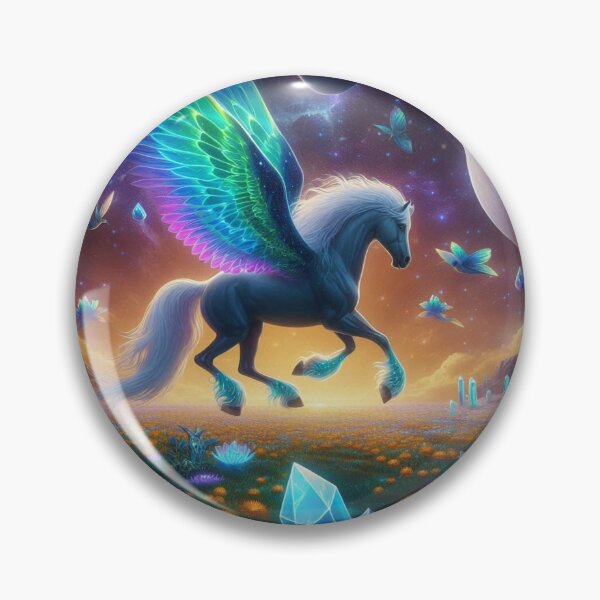 Item preview, Horse Flying Techno color wings designed and sold by kharatsuchita.