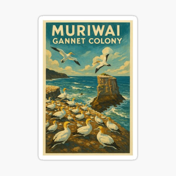 Artikel-Vorschau von Muriwai-Tölpelkolonie – Küstenvögel in der Nähe von Piha, designt und verkauft von placesonearth.