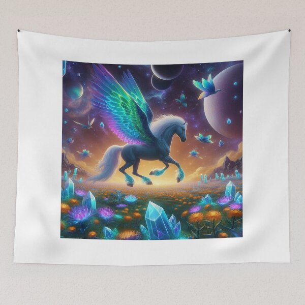 Item preview, Horse Flying Techno color wings designed and sold by kharatsuchita.