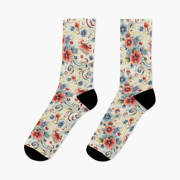 Item preview, Scandinavian folk art florals designed and sold by PoppyLaneStudio.