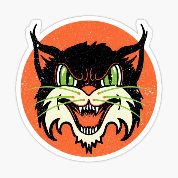 Vista previa del artículo con la obra «Gato salvaje rockabilly retro», diseñado y vendido por purppcup.