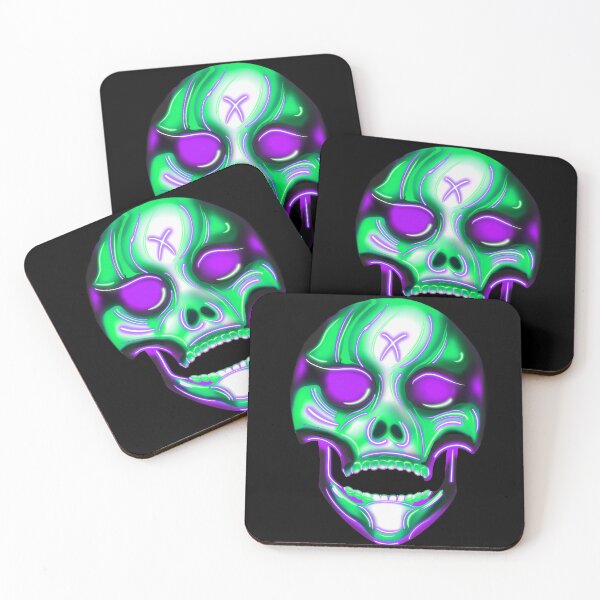 Item preview, Calavera gótica cibernética - Verde-morado designed and sold by WigsByViv.