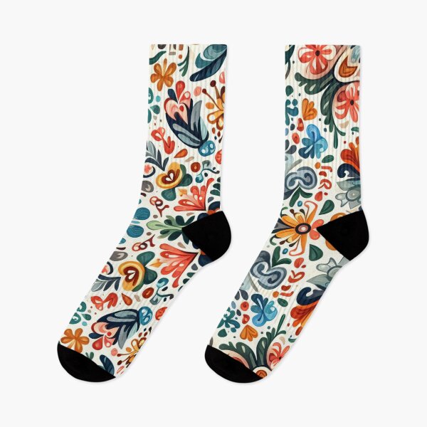 Item preview, Scandinavian & Hungarian Folk Art Pattern – Vibrant Floral Symmetry by heidiannemorris designed and sold by FOLK ART FUSION by heidiannemorris.