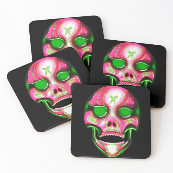 Item preview, Calavera gótica cibernética - Rosa-verde designed and sold by WigsByViv.