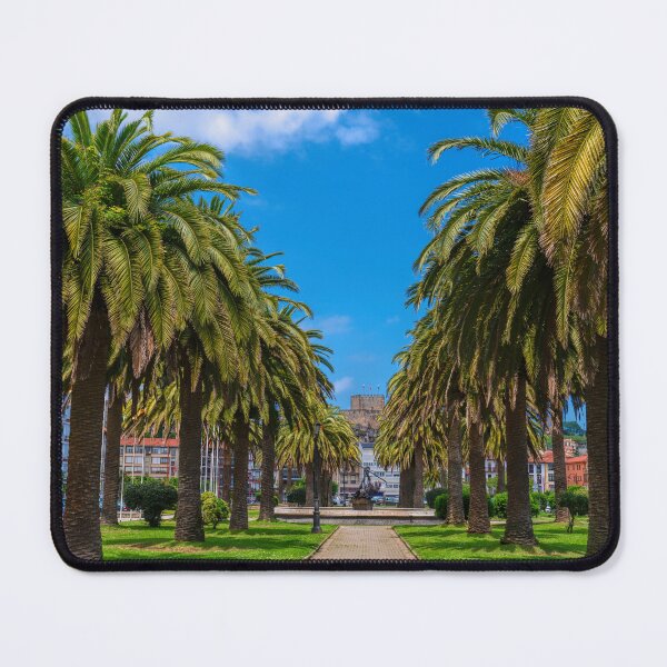 Item preview, San Vicente de la Barquera Spain beautiful palm trees and castle in town centre north of the country designed and sold by acceleratorhams.