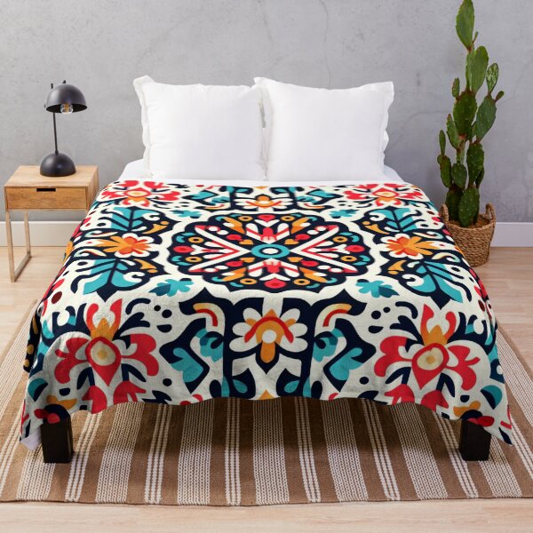 Item preview, Scandinavian & Hungarian Folk Art Pattern – Vibrant Floral Symmetry by heidiannemorris designed and sold by FOLK ART FUSION by heidiannemorris.