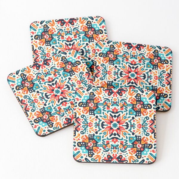 Item preview, Scandinavian & Hungarian Folk Art Pattern – Vibrant Floral Symmetry by heidiannemorris designed and sold by FOLK ART FUSION by heidiannemorris.