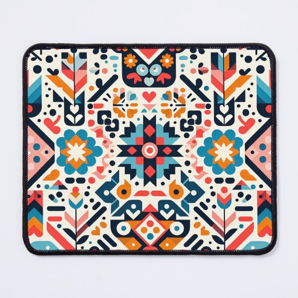 Item preview, Scandinavian & Hungarian Folk Art Pattern – Vibrant Floral Symmetry by heidiannemorris designed and sold by FOLK ART FUSION by heidiannemorris.
