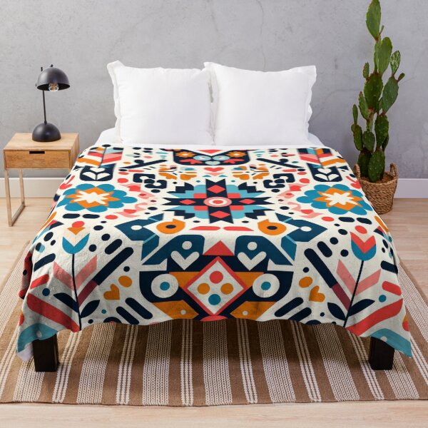Item preview, Scandinavian & Hungarian Folk Art Pattern – Vibrant Floral Symmetry by heidiannemorris designed and sold by FOLK ART FUSION by heidiannemorris.