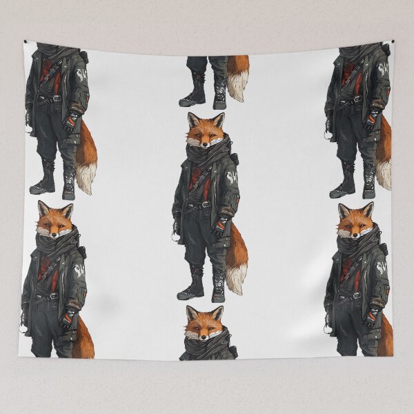 Item preview, Cyberpunk Fox: Neon Glitch Runner designed and sold by bapupa.