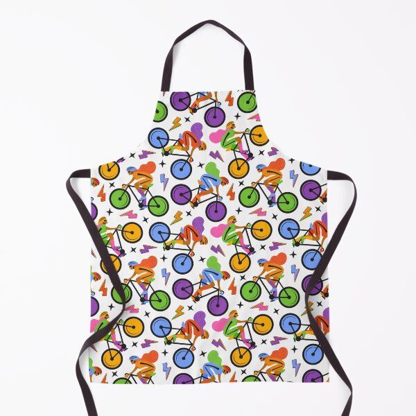 Item preview, Fun retro revival Y2K style neon rainbow bright and bold colors racing cyclist sportswoman pattern designed and sold by artgeige.