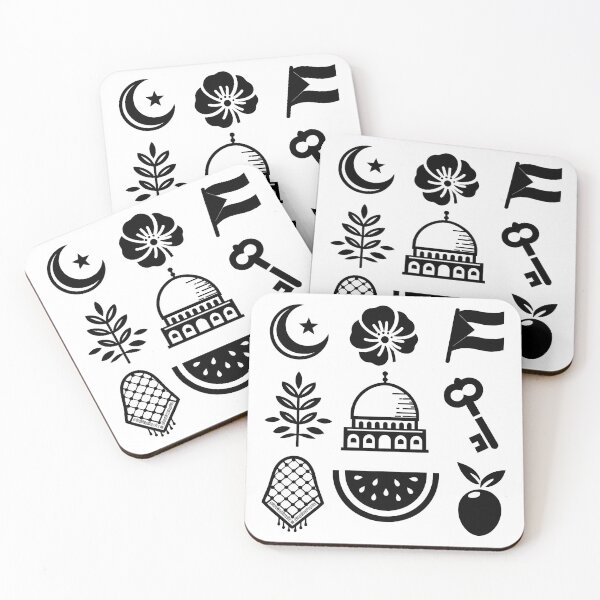Item preview, palestine icons black and white sticker set designed and sold by Slice Of Seed.