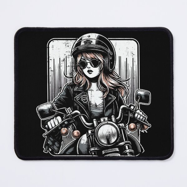 Item preview, Cute Harley Girl In Motorcycle 1991 Fat Boy T2 Biker Girl designed and sold by EdGraphy.