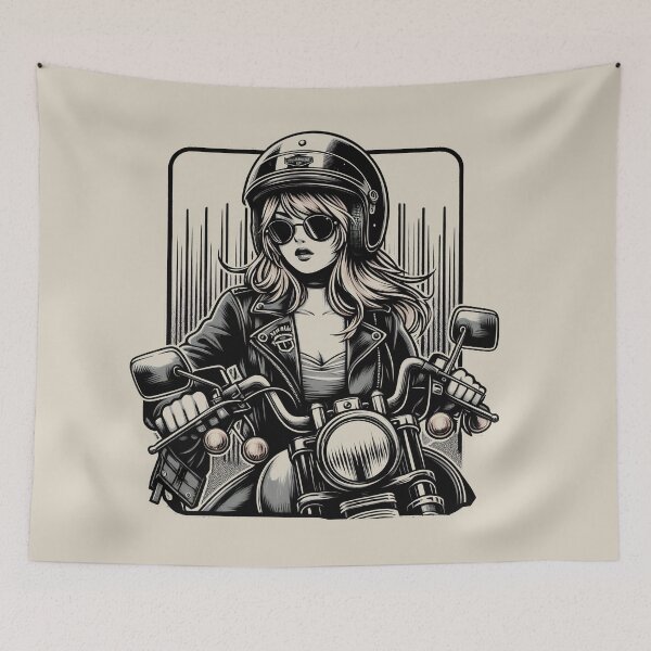 Item preview, Cute Harley Girl In Motorcycle 1991 Fat Boy T2 Biker Girl designed and sold by EdGraphy.