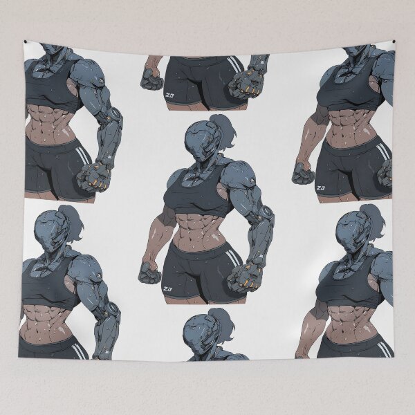 Item preview, Cyberpunk GYM: Neon Muscle Goddess designed and sold by bapupa.