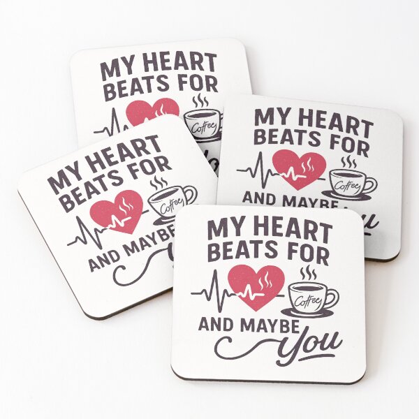 Item preview, cardiology humor my heart beats for coffee and maybe you designed and sold by lino4king.