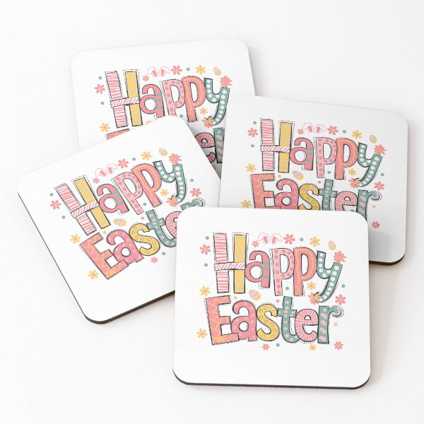 Item preview, Colorful Happy Easter Typography with Floral and Egg Accents Gifts designed and sold by Maniutek.