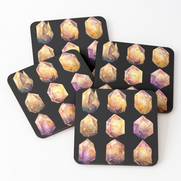 Item preview, Colorful watercolor crystals in geometric shapes designed and sold by PrettyDecor.