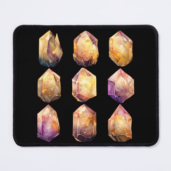 Item preview, Colorful watercolor crystals in geometric shapes designed and sold by PrettyDecor.