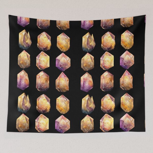 Item preview, Colorful watercolor crystals in geometric shapes designed and sold by PrettyDecor.