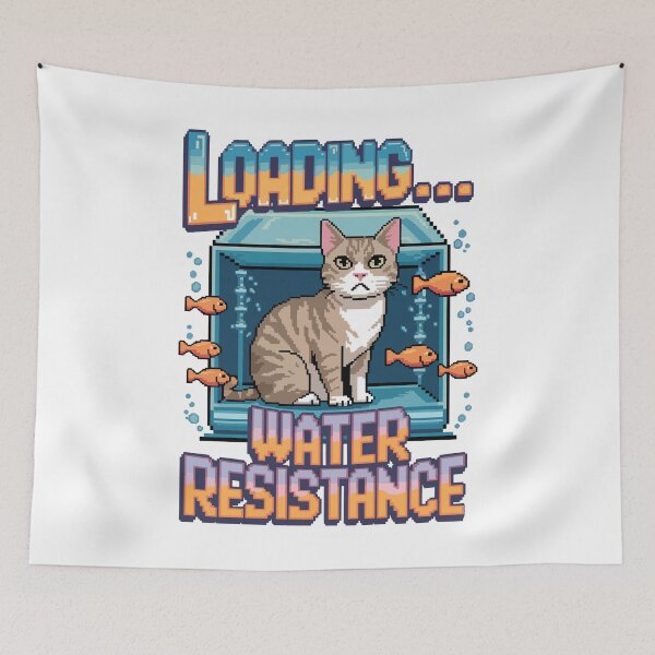 Item preview, Turkish Van Cat Funny Pixel Art – Water Resistance Loading designed and sold by NaturePixel.