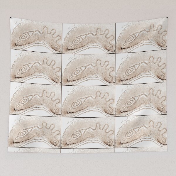 Item preview, WH Holmes- 1886-sketch the Great Serpent Mound in Sepia designed and sold by Earth Nature Creations.