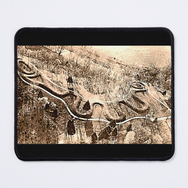 Item preview, Serpent Mound Ohio Ariel Sepia Photograph - Restored  designed and sold by Earth Nature Creations.