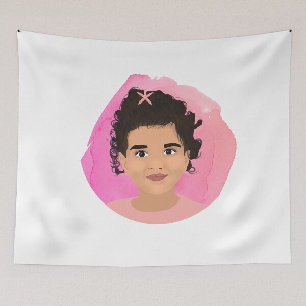 Item preview, A girl with curly hair on a pink background Modern and Minimalist Design for Your Space designed and sold by ezgiworkshop.
