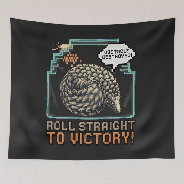 Item preview, Pangolin Pixel Art – Roll to Victory Retro Gaming Design designed and sold by NaturePixel.
