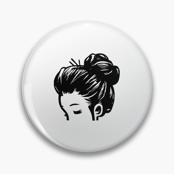 Item preview, Elegant Monochrome Messy Bun Design designed and sold by StickyLandia.
