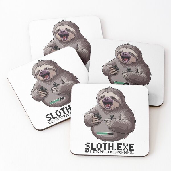 Item preview, Sloth.EXE Has Stopped Responding Funny Gamer Sloth Pixel Art designed and sold by NaturePixel.